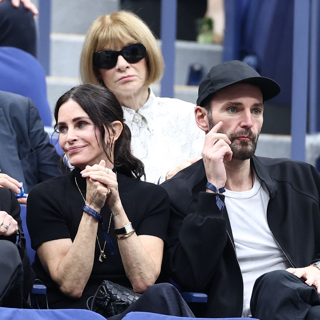 Anna Wintour, Courteney Cox y Johnny McDaid en la final del US Open