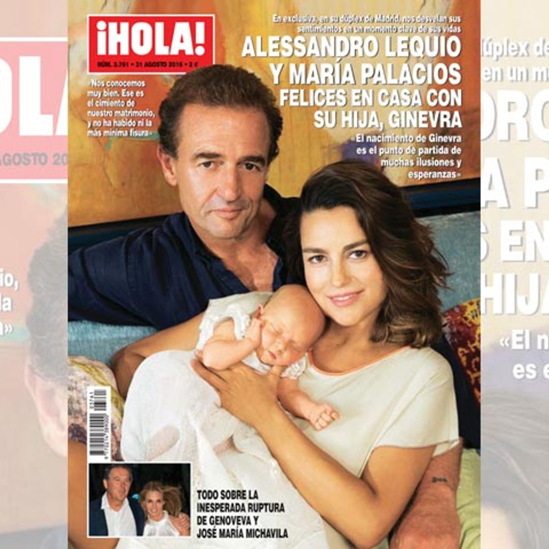 En ¡HOLA!, Alessandro Lequio y María Palacios, felices en casa con su hija Ginevra