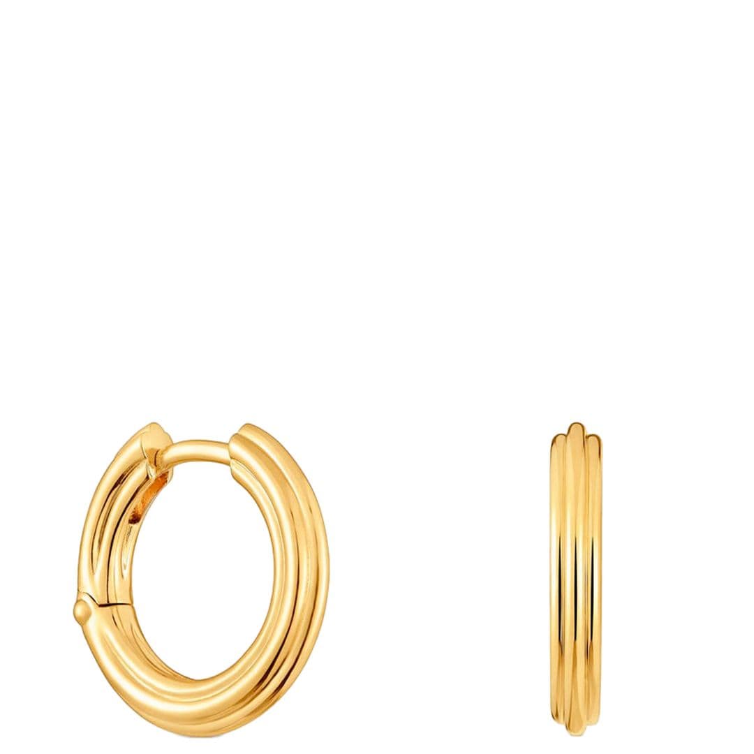 Pendientes de aro bañados en oro (149 €), de Tous