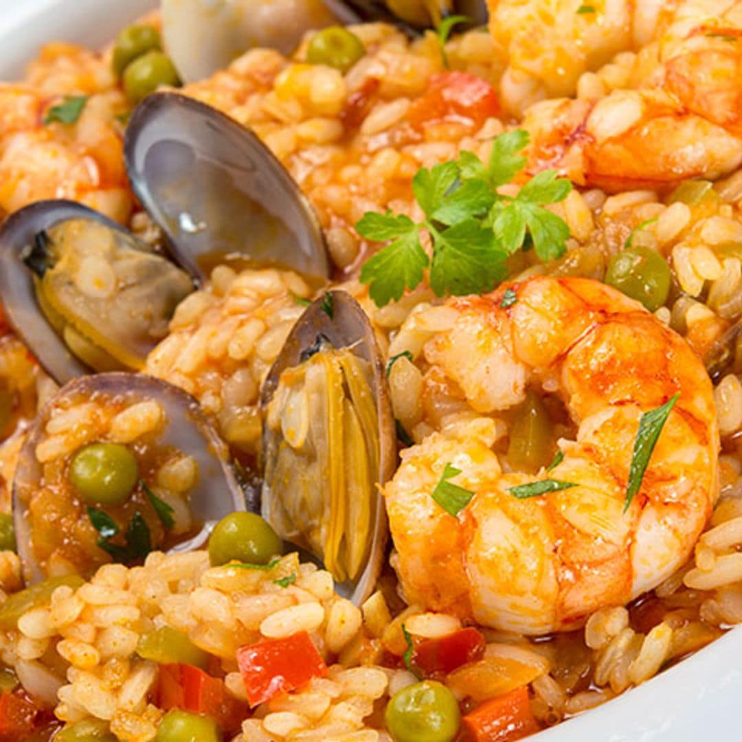 Arroz meloso de almejas y gambas