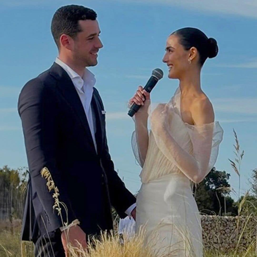 Los detalles del original vestido de novia desmontable de Blanca Padilla para su boda en Menorca