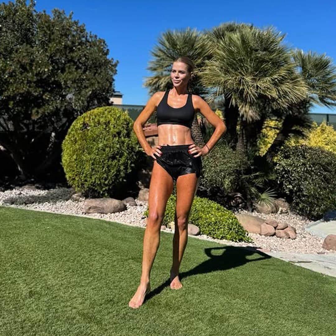 Amelia Bono con look dos piezas de fitness