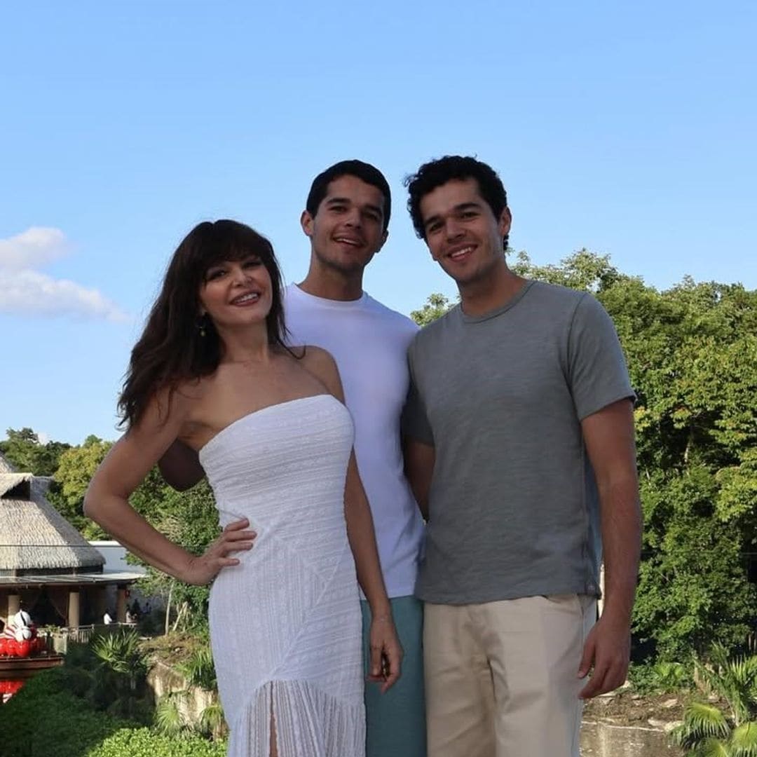 Itatí Cantoral se reencuentra con sus gemelos para celebrar su época favorita