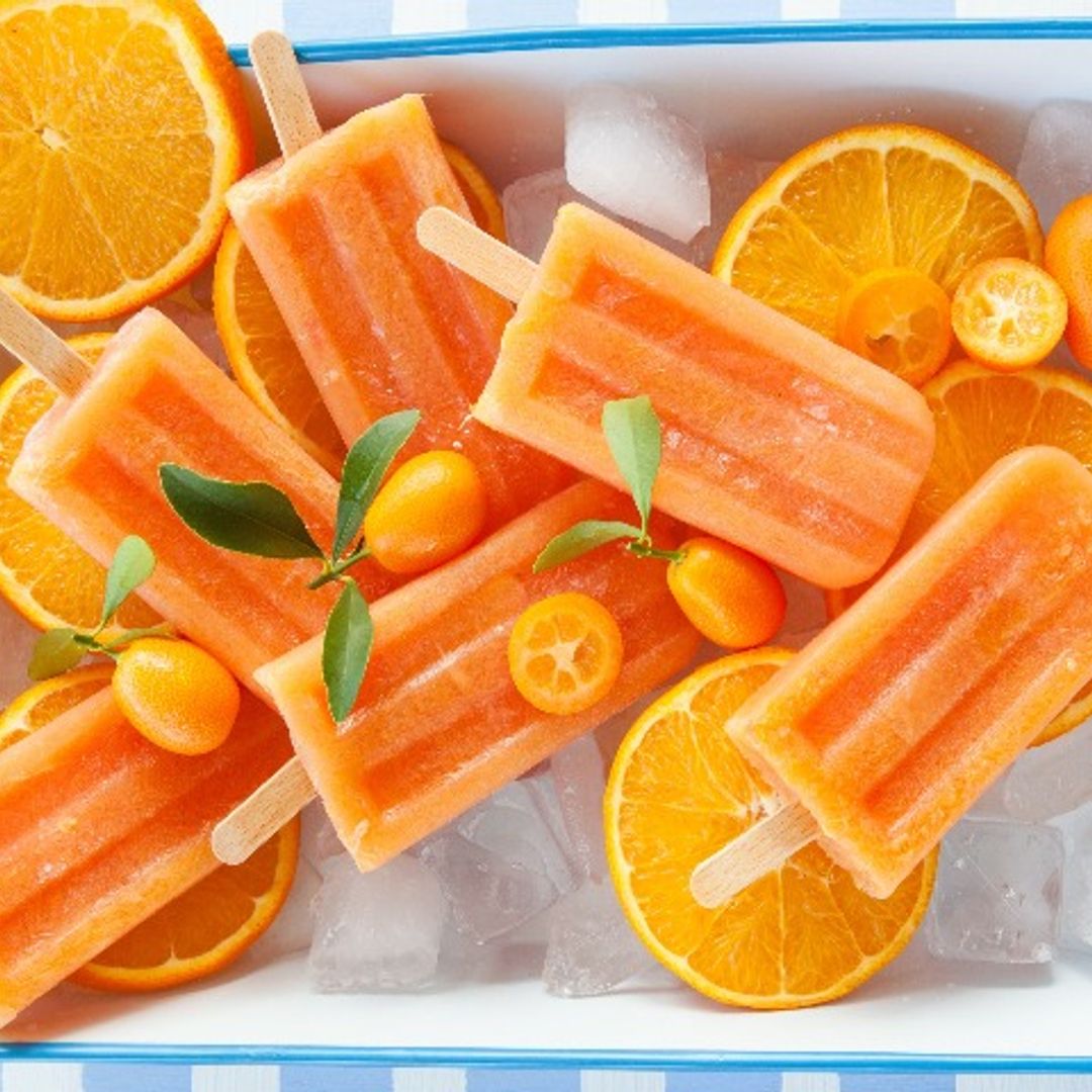 Polos de zumo de naranja