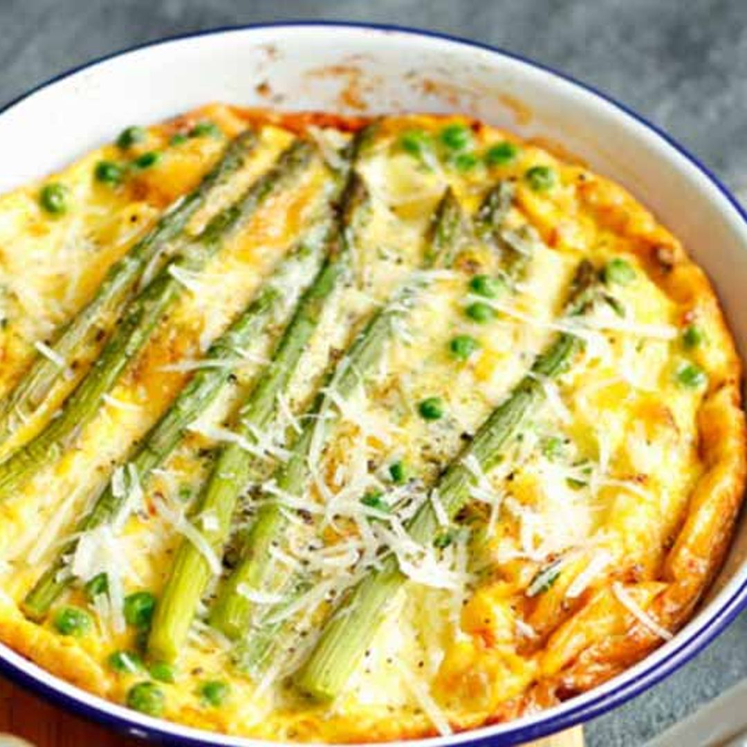 'Frittata' de guisantes y trigueros