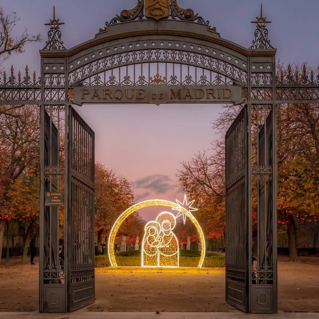 Belén luminoso en el Retiro, Madrid