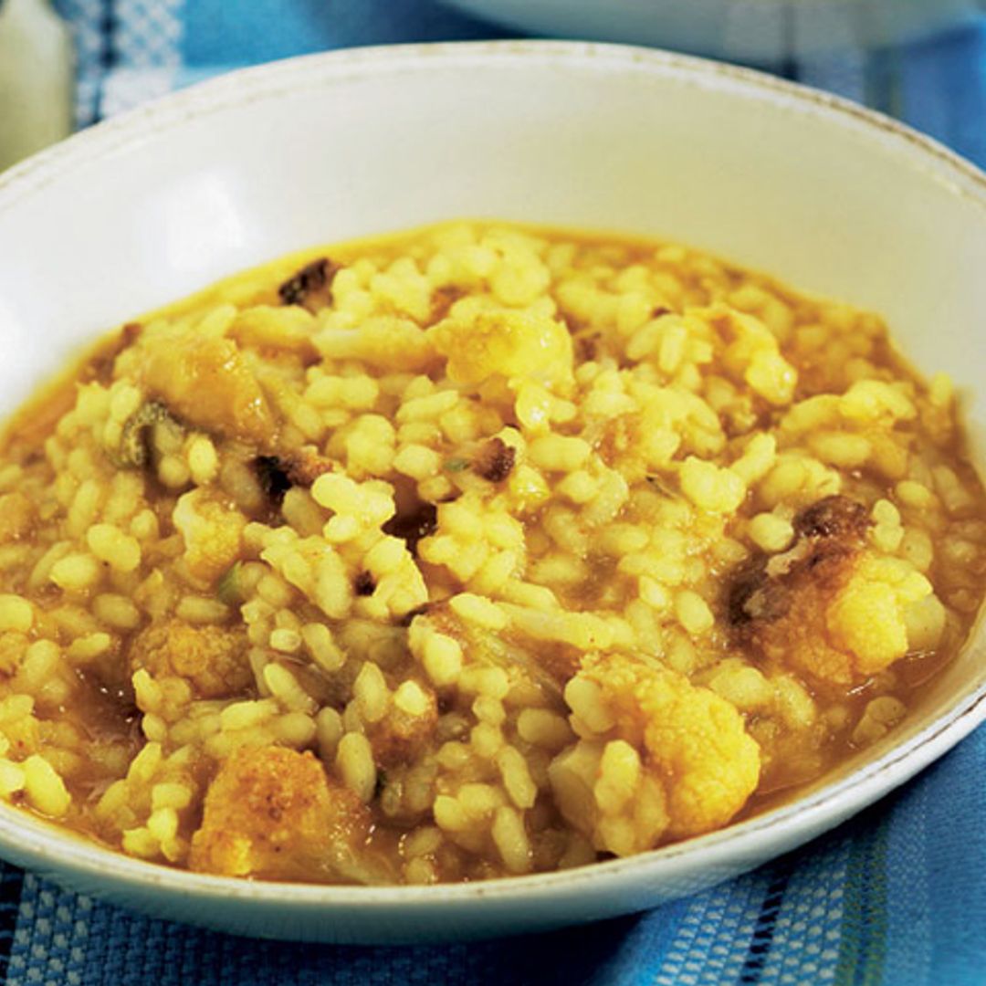 Arroz caldoso con bacalao y coliflor