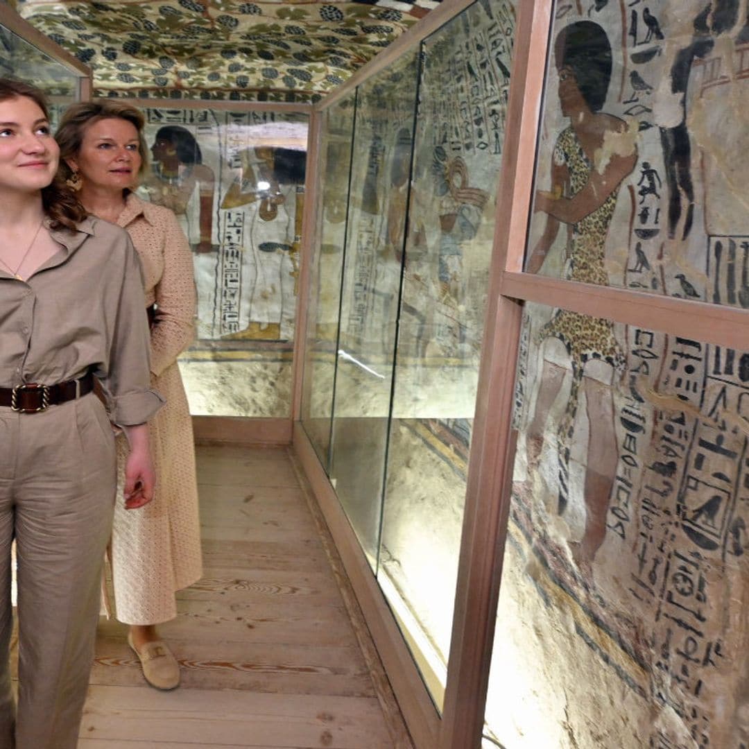 Matilde y Elisabeth de los belgas se adentran en la historia egipcia visitando la tumba de Tutankamón