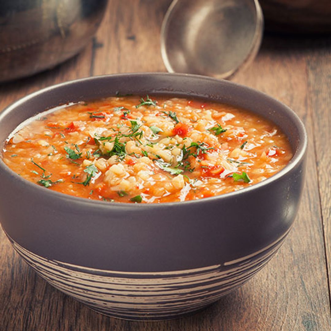Sopa de lentejas y bulgur
