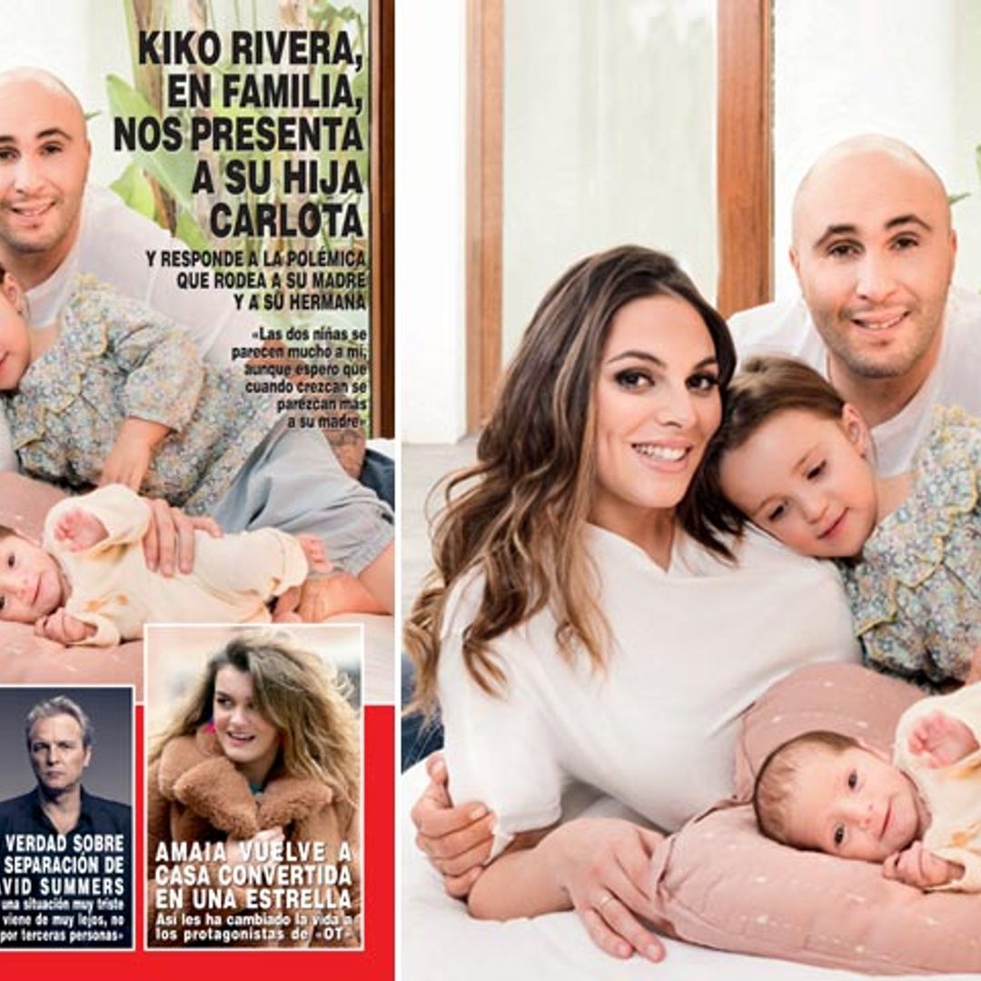 En ¡HOLA!, Kiko Rivera, en familia, nos presenta a su hija Carlota y responde a la polémica que rodea a su madre y su hermana