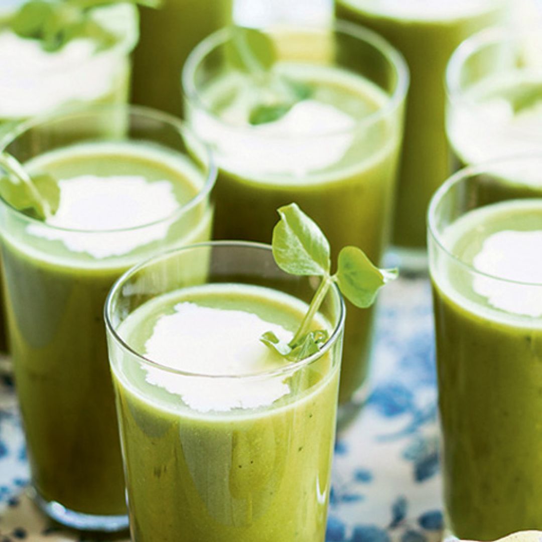 Chupito de gazpacho de guisantes