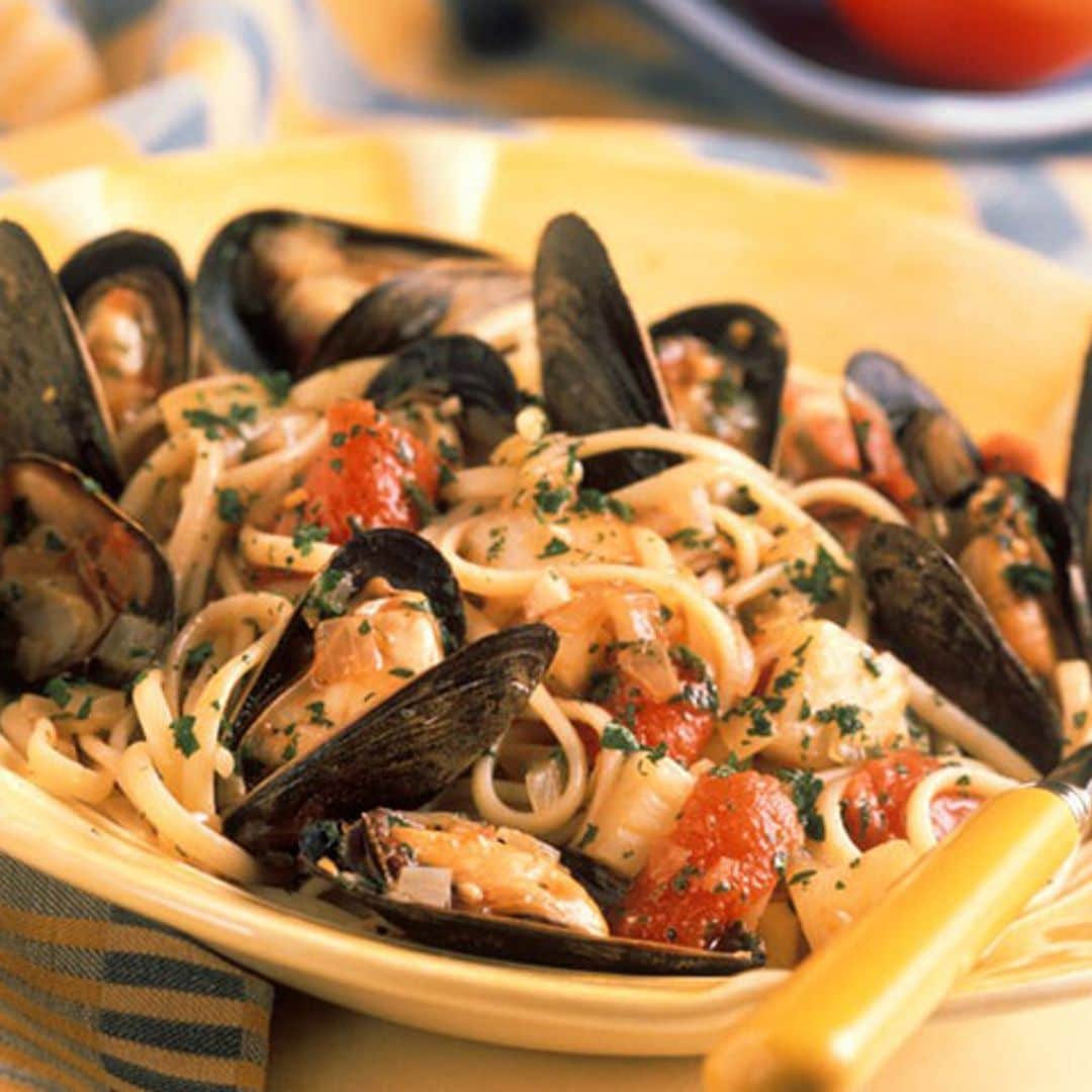 'Linguine' con mejillones