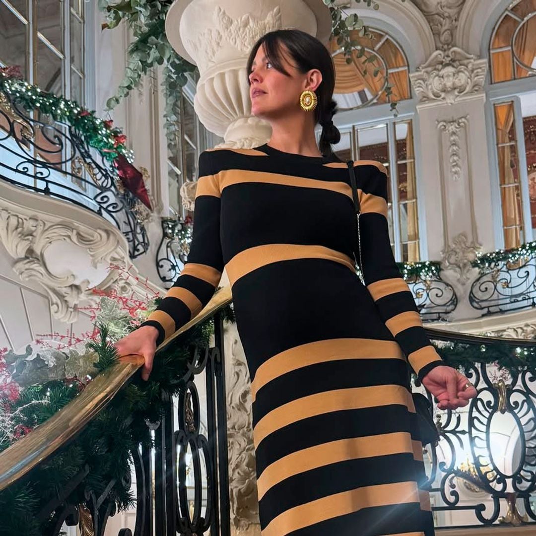 Isabelle Junot con vestido de The IQ Collection