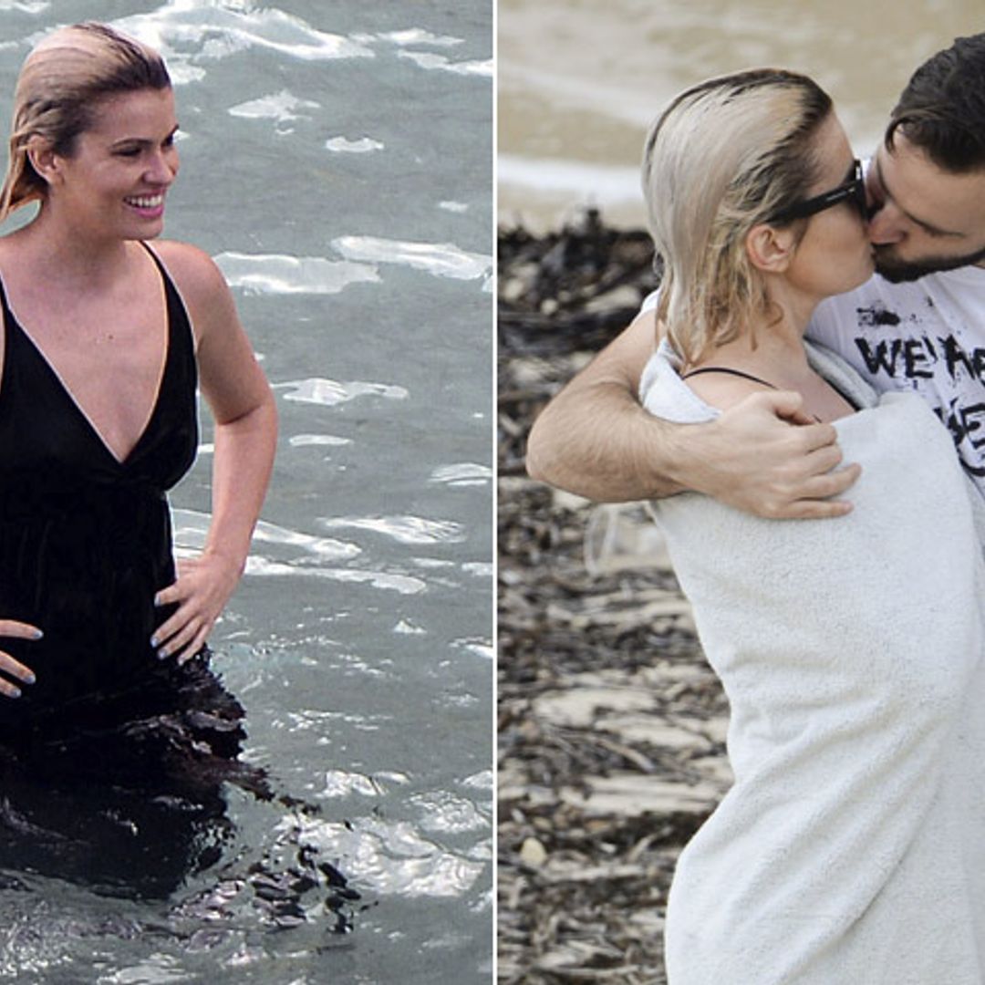 Adriana Abenia desafía al frío en Mallorca con un chapuzón en el mar