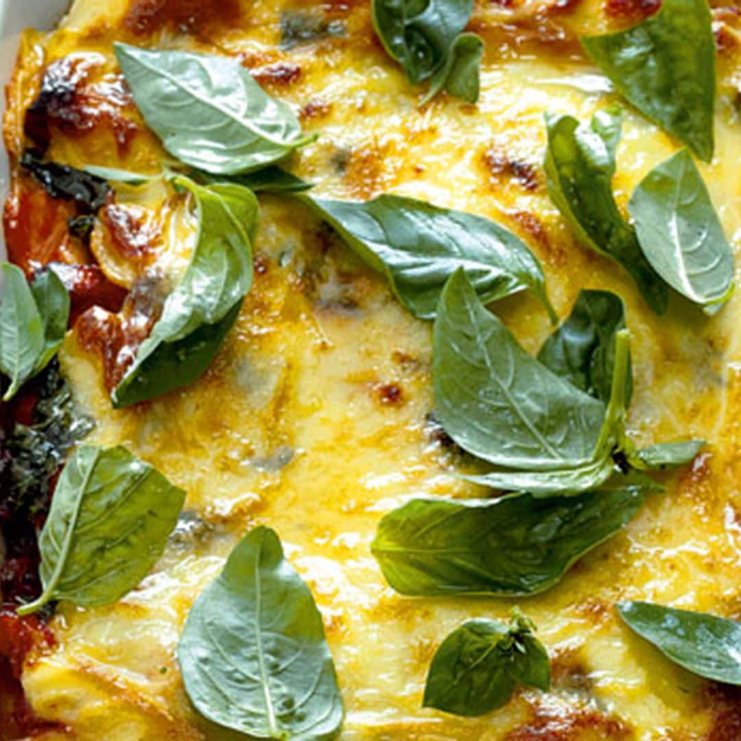 Lasaña de pollo y espinacas