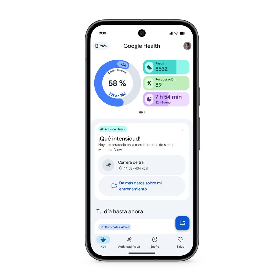 Así se ve la interfaz de GoogleHealth