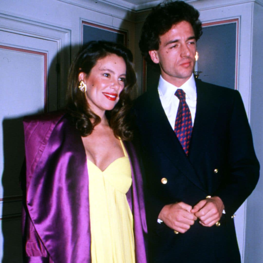 LA ACTRIZ Y PRESENTADORA DE TV ANA OBREGON EN UNA FIESTA CON ALESSANDRO LEQUIO, CONDE LEQUIO MADRID