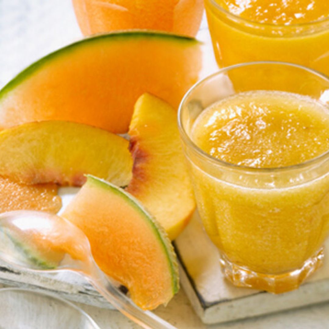 Sopa de melocotón, melón y albaricoque