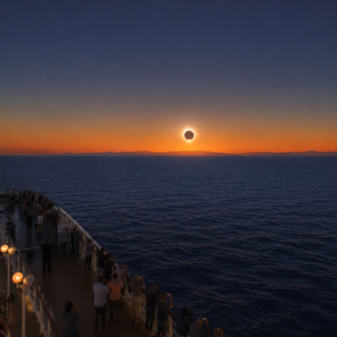 Eclipse solar a bordo de Trasmed