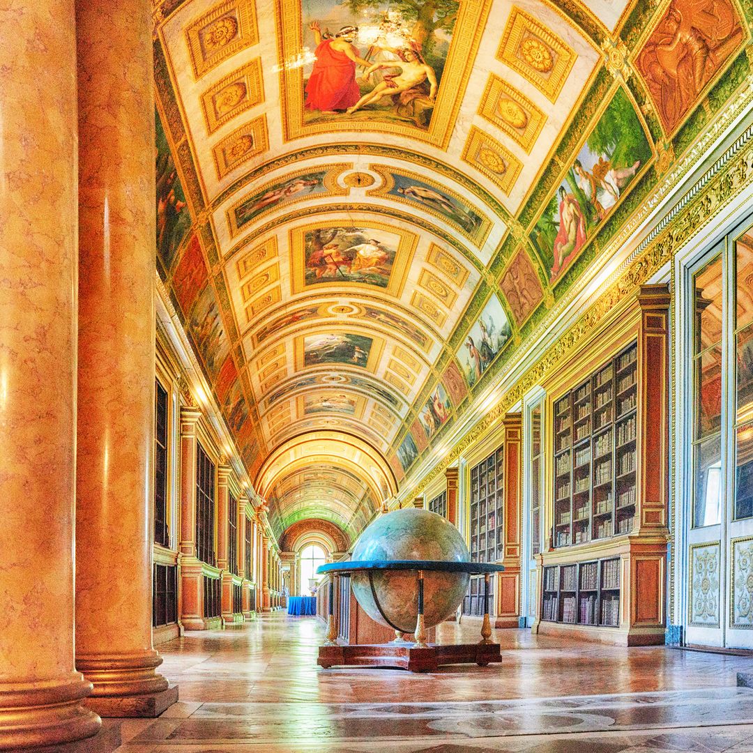 Biblioteca, Galería de Diana, Palacio de Fontainebleau, Francia