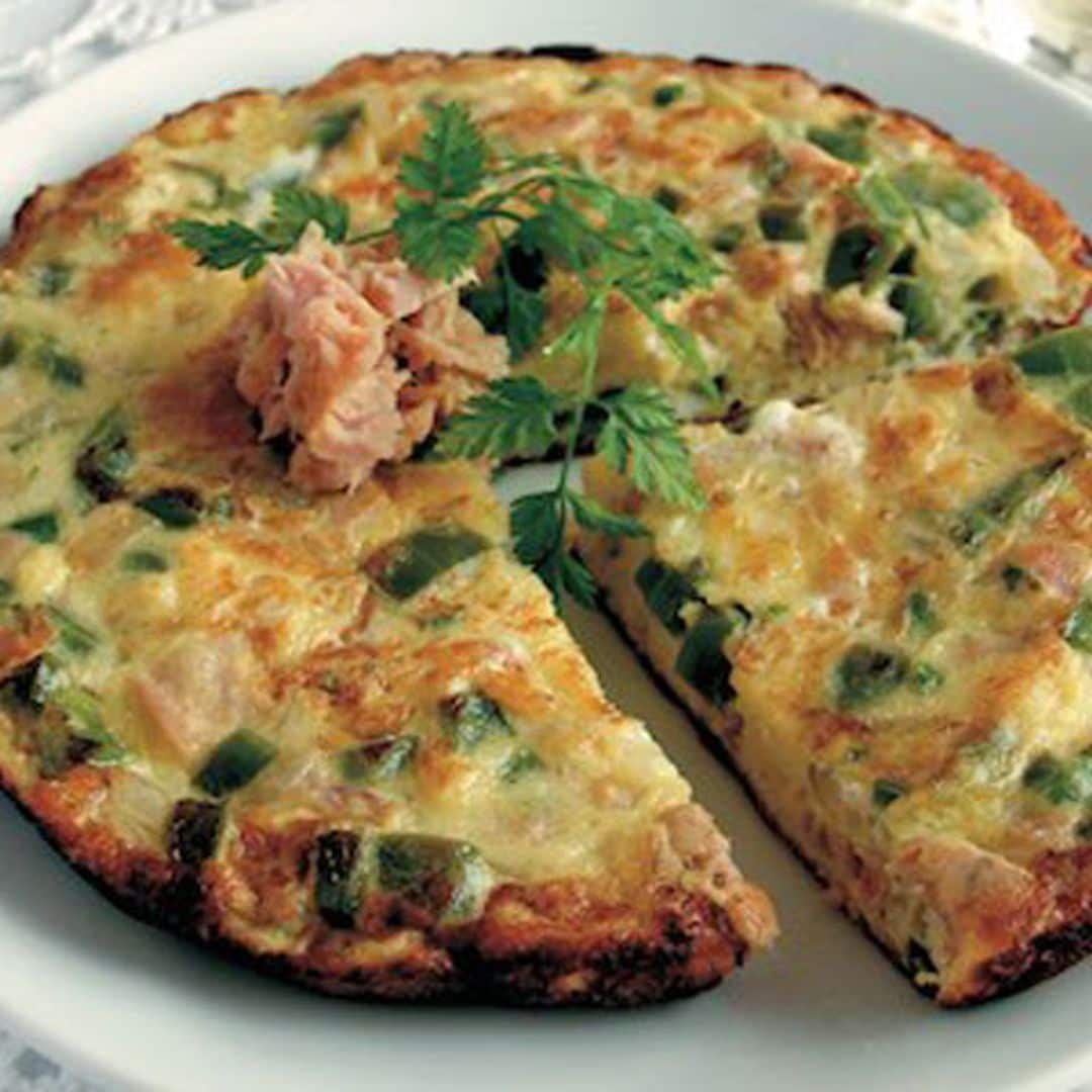 Tortilla de bonito con pimiento verde