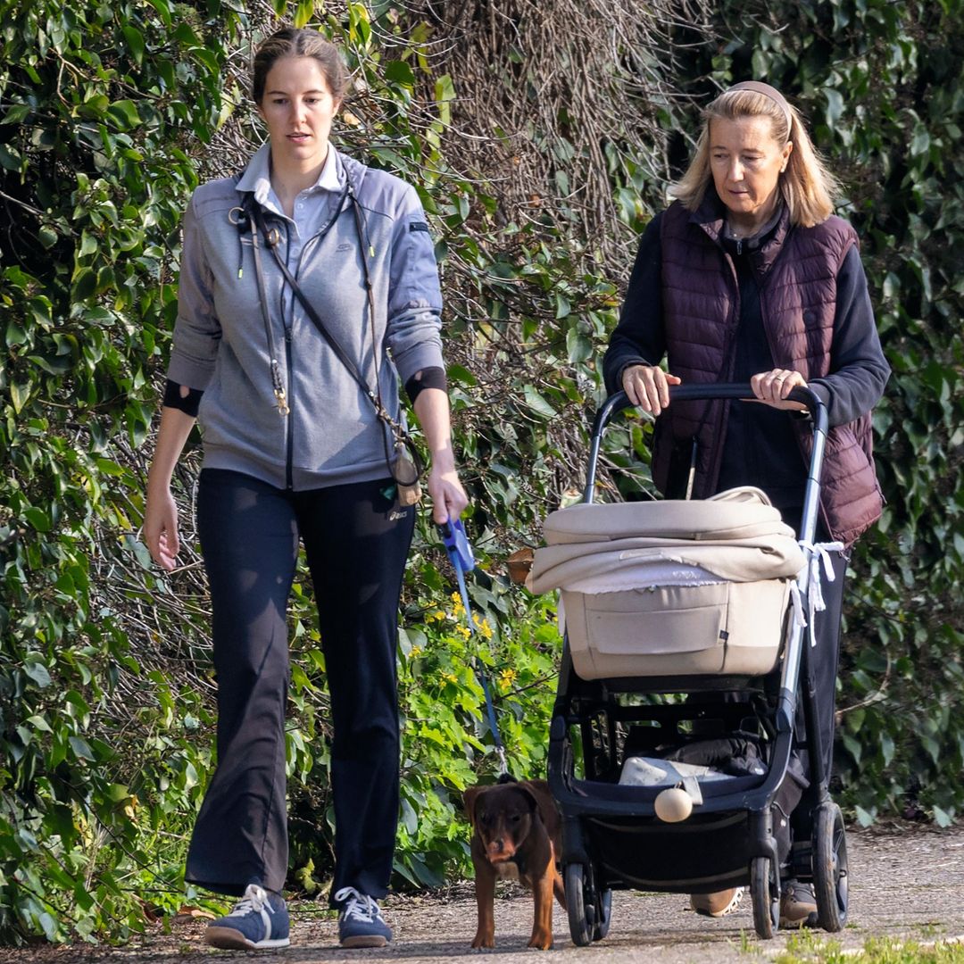 Primeras fotos de Victoria López-Quesada con su bebé: un paseo familiar y la visita más esperada