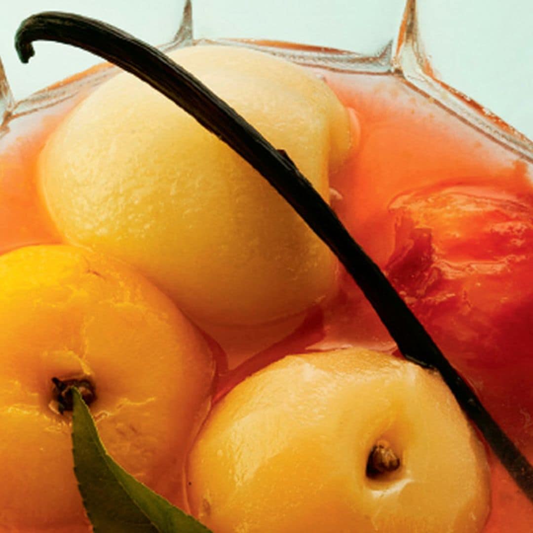 Frutas de verano confitadas