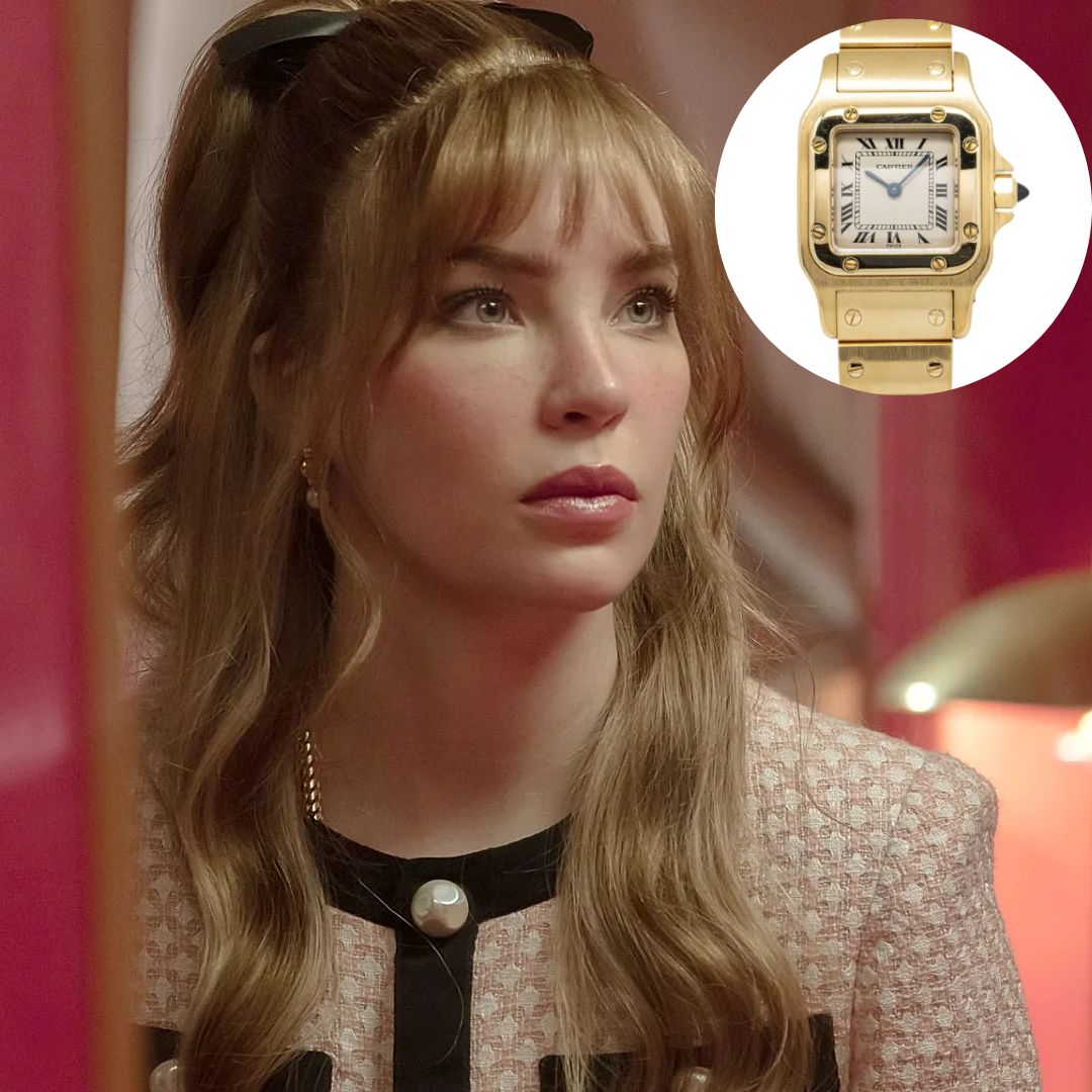 En uno de sus principales looks, Belinda utiliza un reloj Santos de Cartier