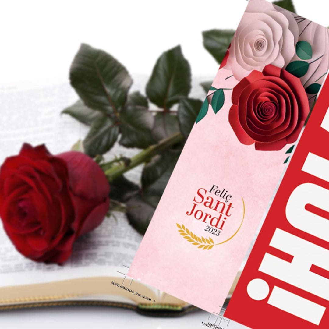 Un libro, una rosa y… el original marcapáginas de ¡HOLA! para celebrar Sant Jordi