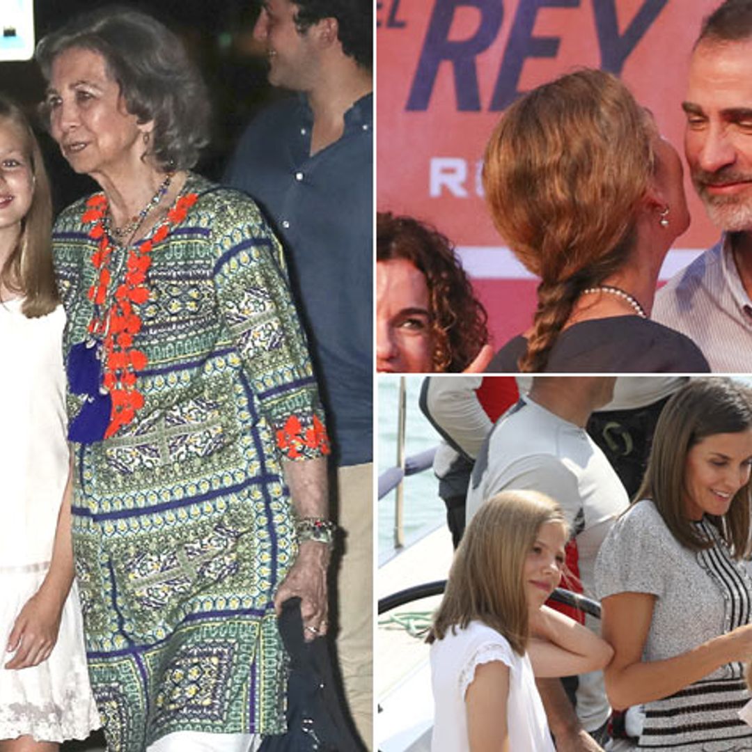 El beso de los Reyes, el percance con una puerta... Las anécdotas de la última aparición de la Familia Real