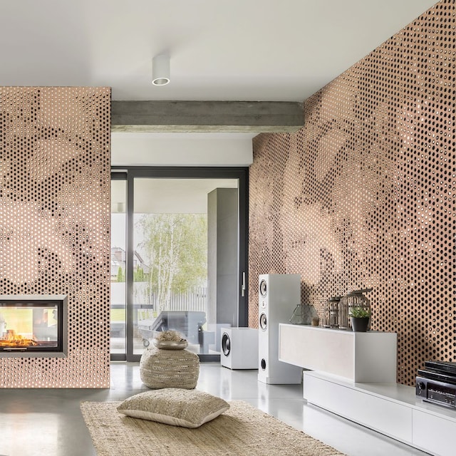 Salón con papeles pintados de WallPepper