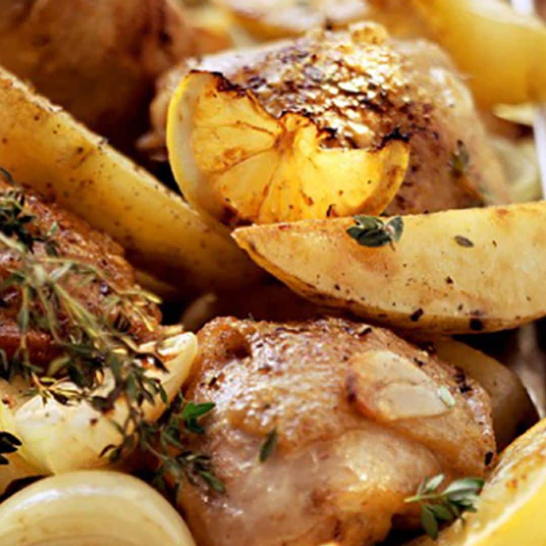 Pollo al ajillo con champiñones