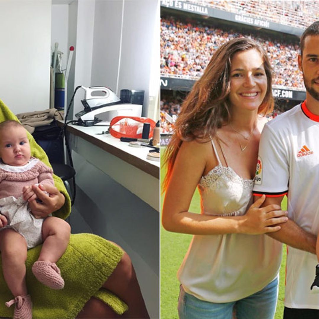 ¡Entre el césped y la pasarela! La hija de Malena Costa y Mario Suárez es una 'working baby'