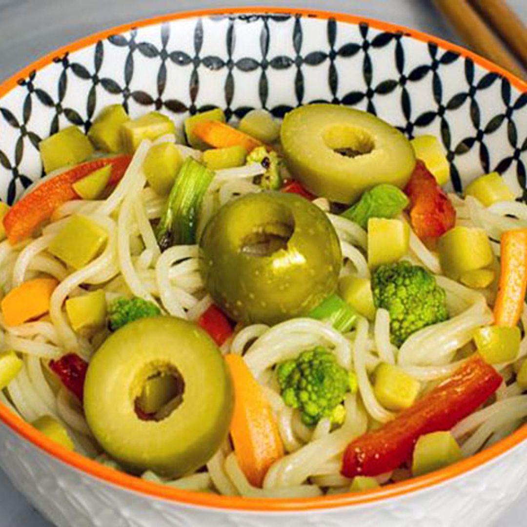 'Noodlles' templados con verduritas