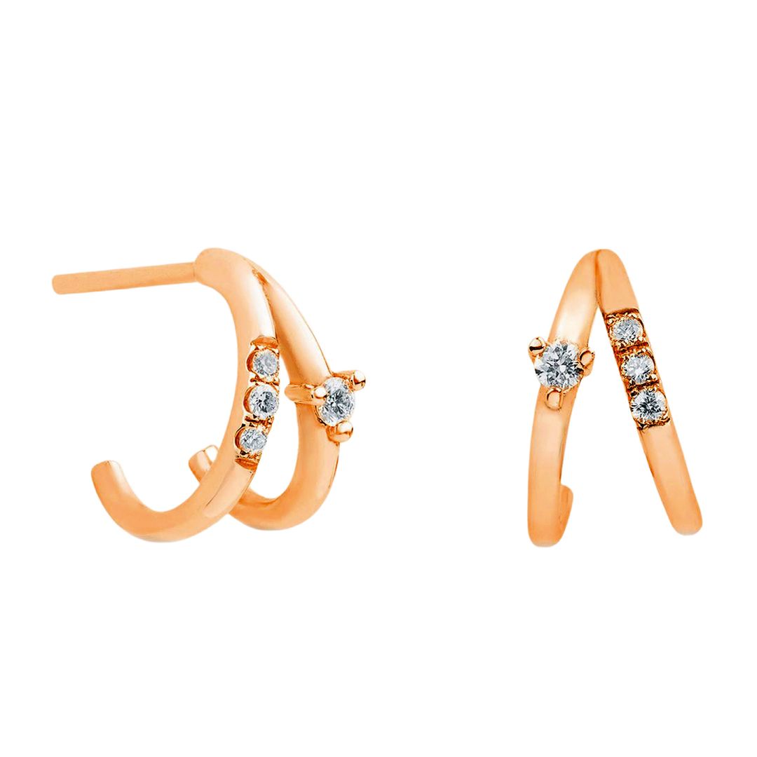 Pendientes de oro rosa y diamantes  (1.280 €), de Rabat