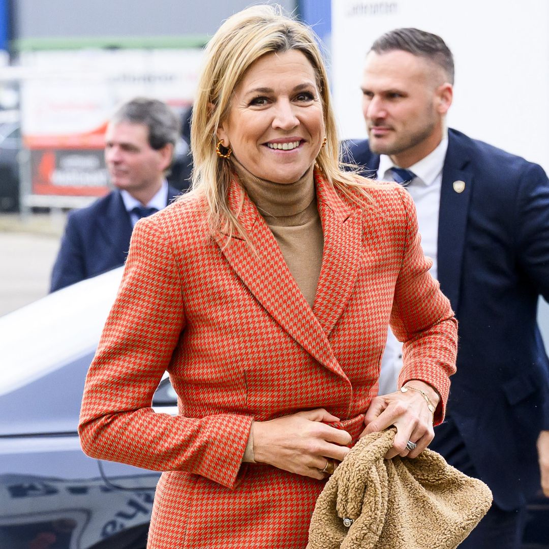 Máxima de Holanda olvida los broches con su traje que transmite vitalidad y estrena un moderno bolso 'teddy'