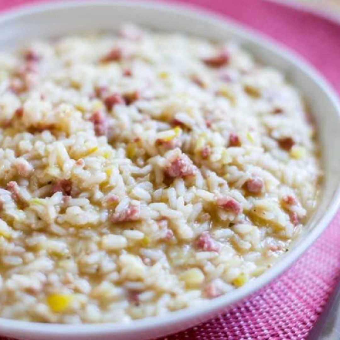 'Risotto' de puerro y salchichas