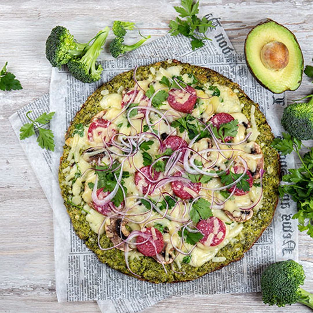 Pizza con base de brócoli
