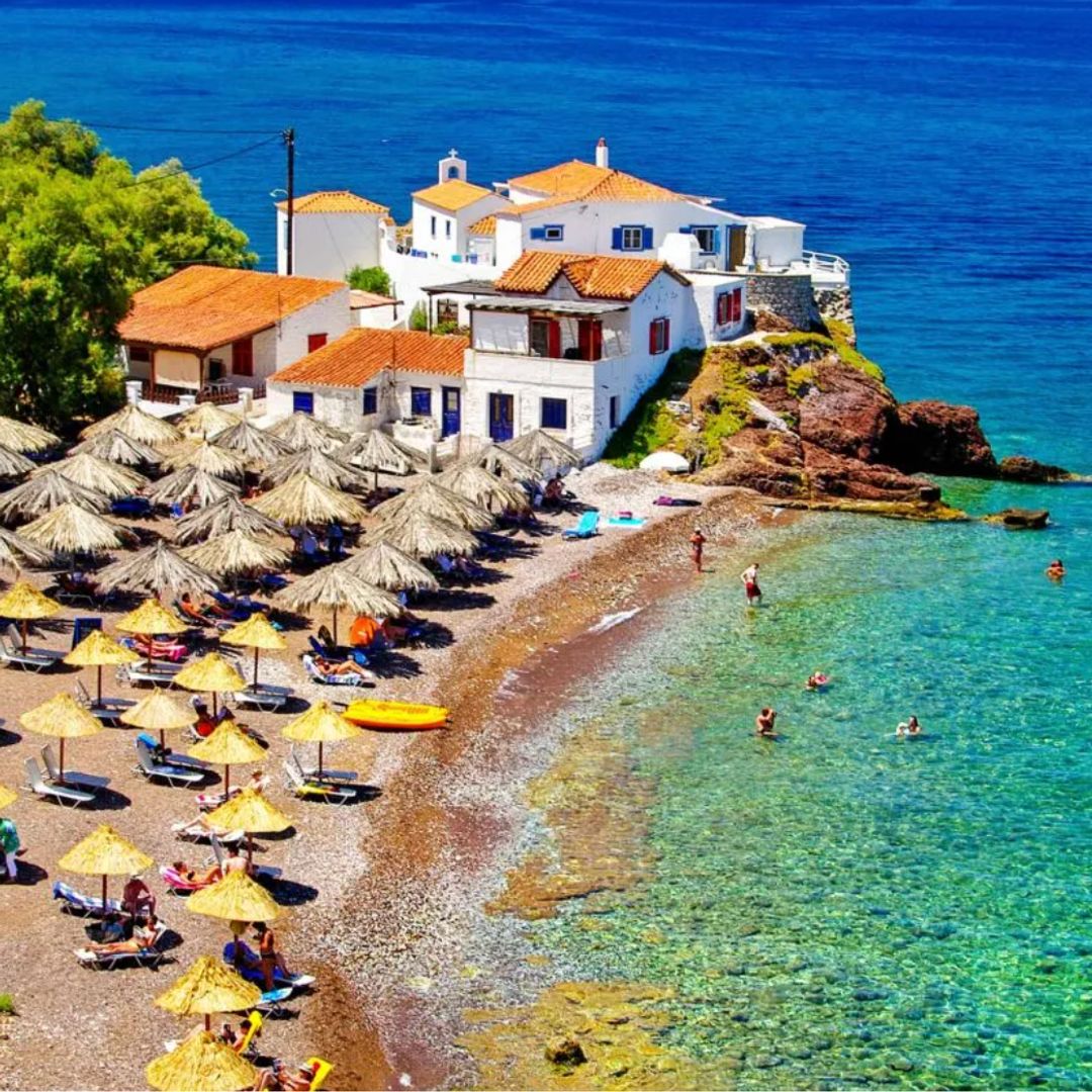 Playa de Vlichos, isla de Hydra, Grecia
