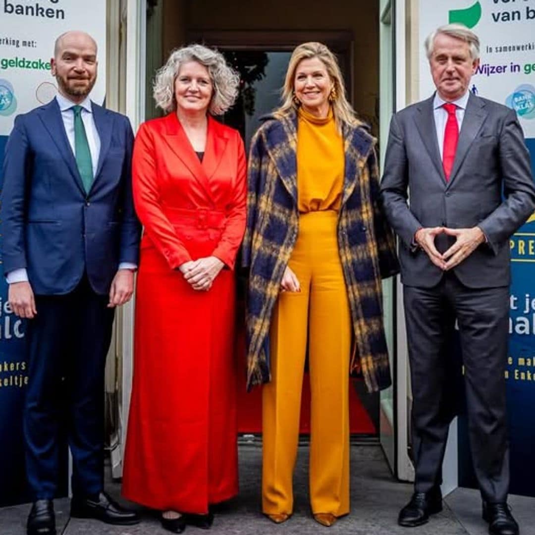 Máxima de Holanda desafía un día gris de invierno en La Haya con su look naranja: transmite vitalidad, entusiasmo, y optimismo