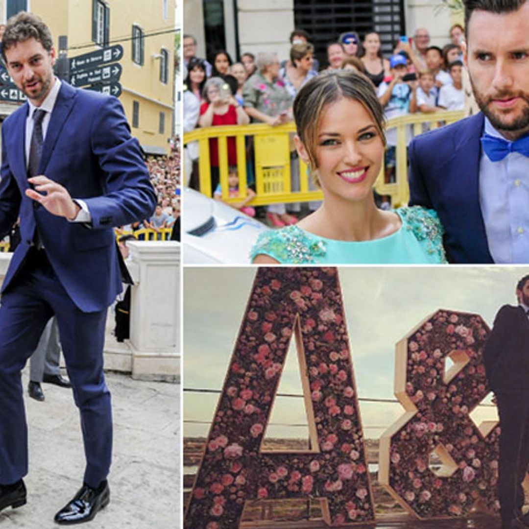 Mucho colorido entre los invitados 'de altura' en la boda de Sergio Llull y Almudena Cánovas