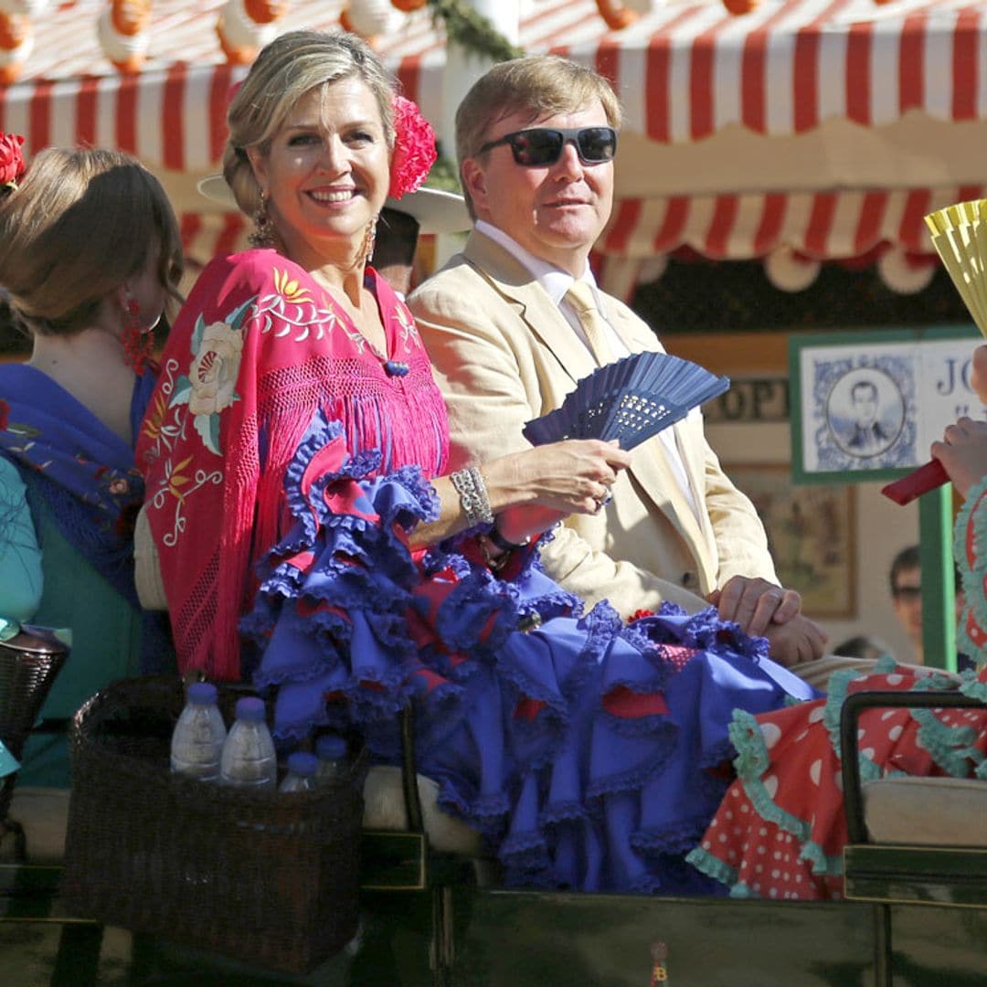 Hace tres años, Máxima y sus hijas llevaron trajes de flamenca en Sevilla