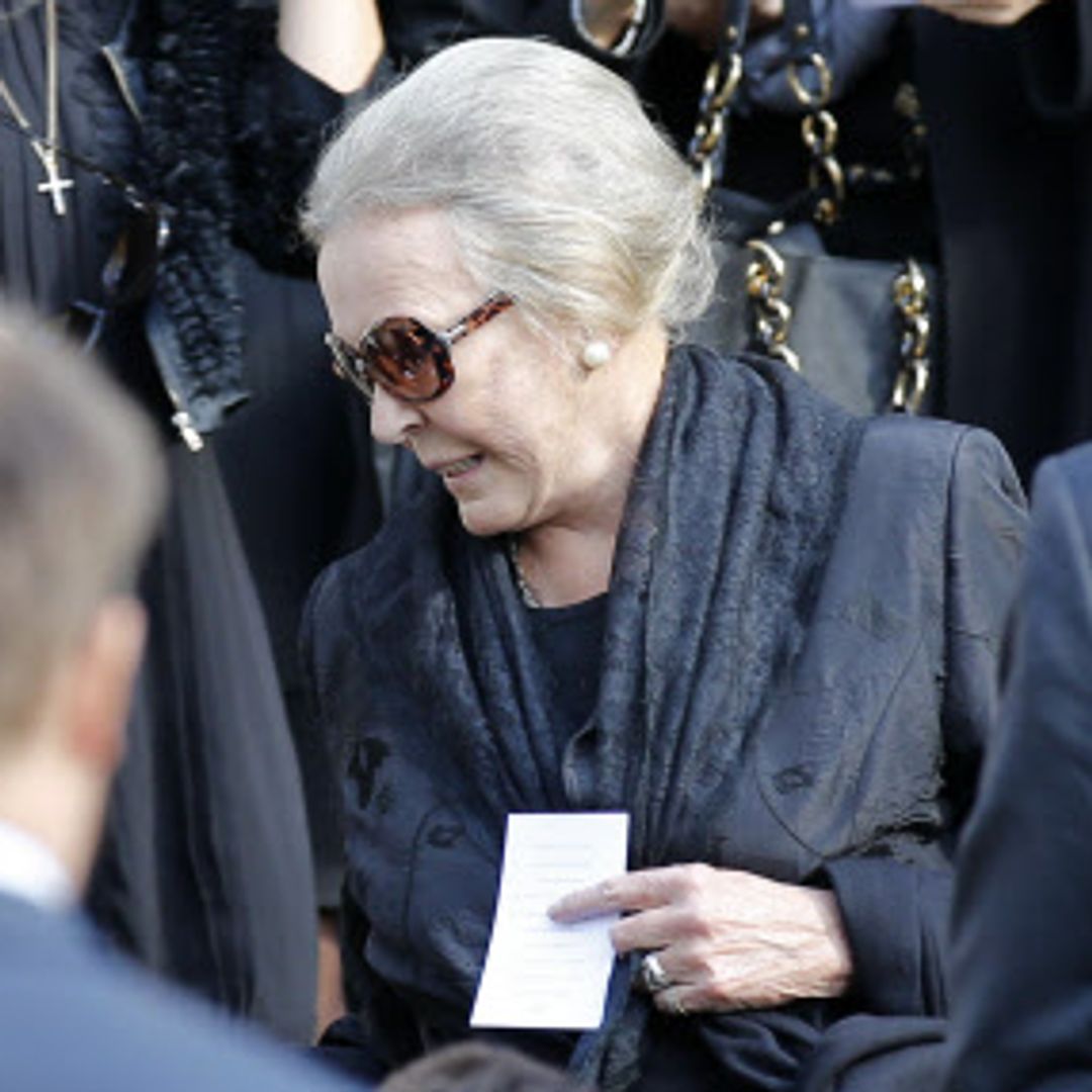 Isabelle Strom y la princesa María Gabriela de Saboya durante el funeral de Robert Zellinger de Balkany e