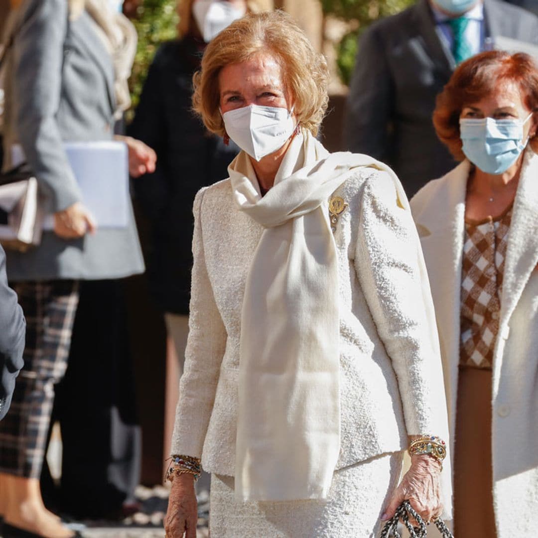 La reina Sofía ya está en Oviedo, donde disfruta de una de sus citas más emocionantes