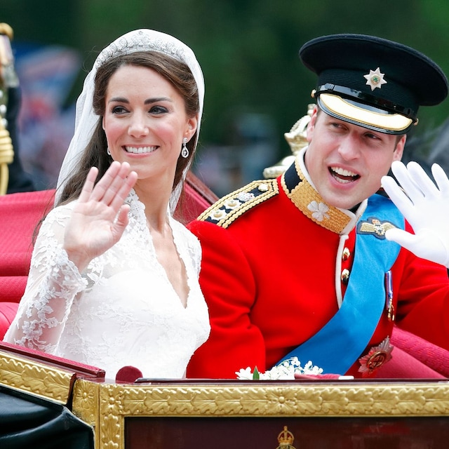 Kate Middleton y el príncipe Guillermo el día de su boda