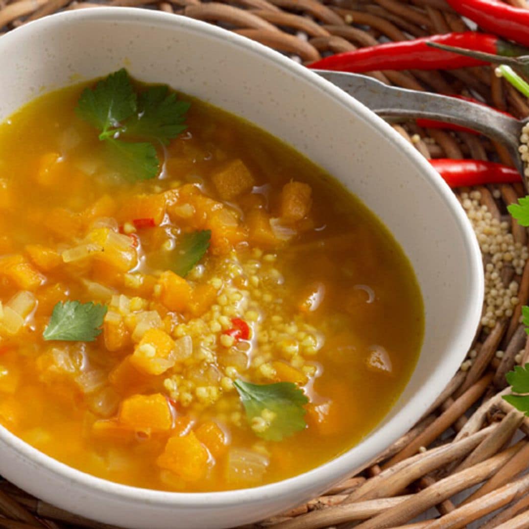 Sopa de amaranto y calabaza