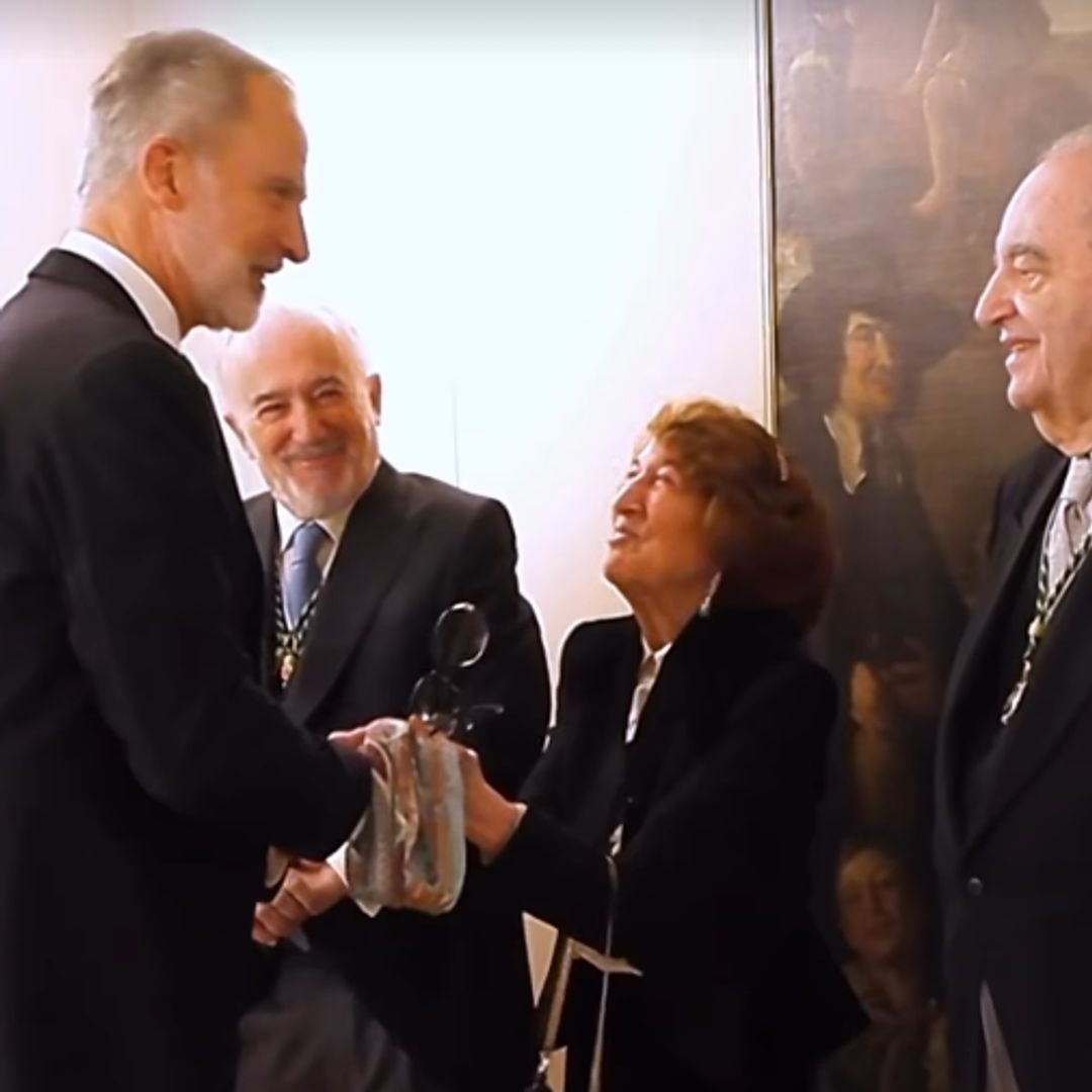 Carmen Iglesias, directora de la Real Academia de la Historia con el rey Felipe VI