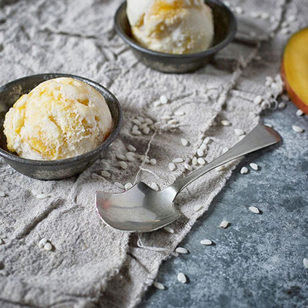 Helado de mango y arroz con leche