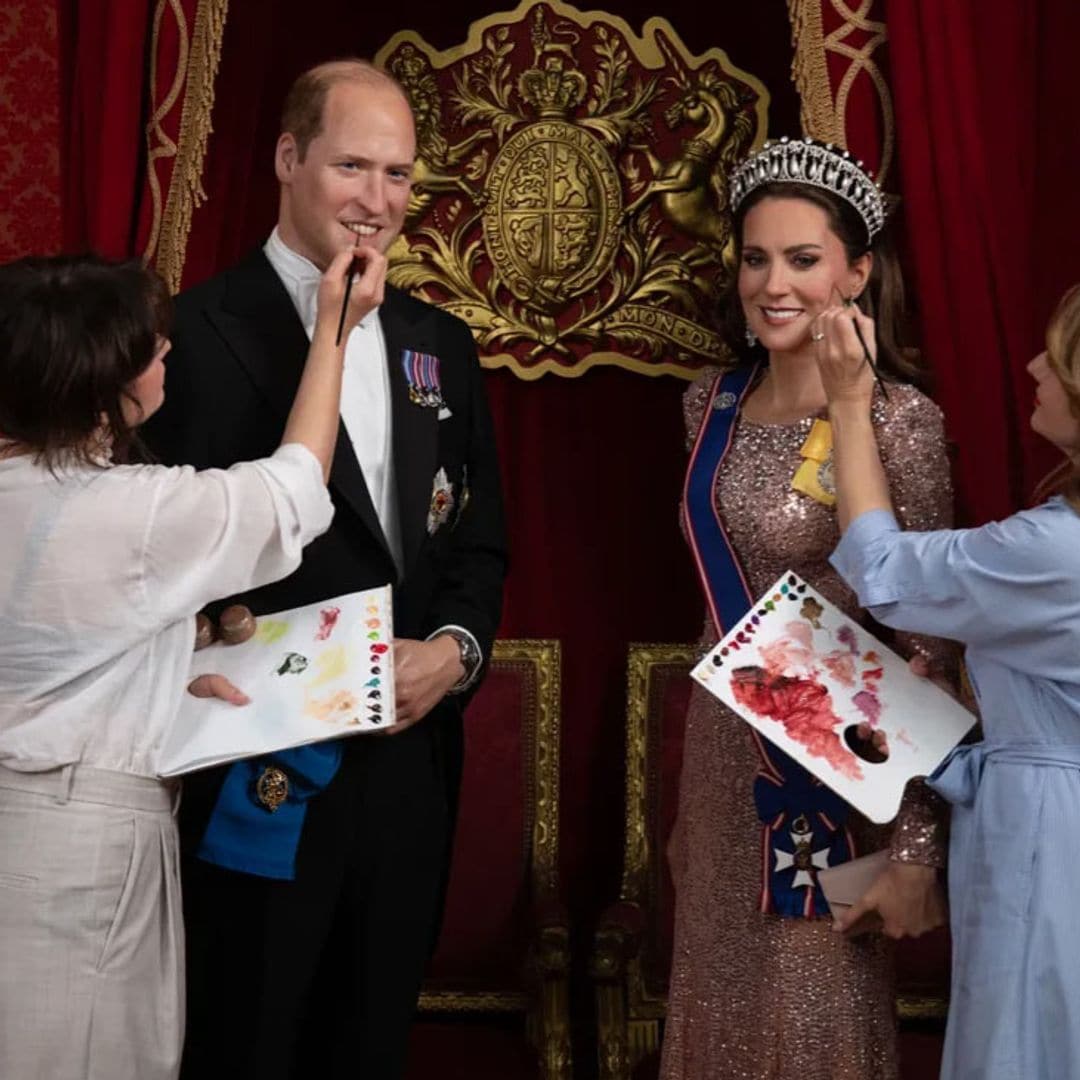 El príncipe Guillermo y Kate Middleton en el museo de Cera Madame Tussauds de Londres