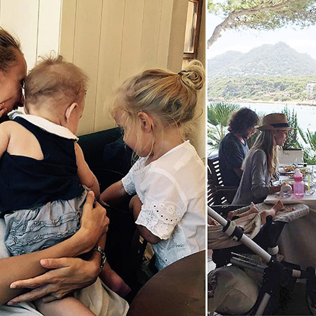 ¡Cómo han crecido! Vanesa Lorenzo y Carles Puyol disfrutan de sus dos 'princesas' en Mallorca